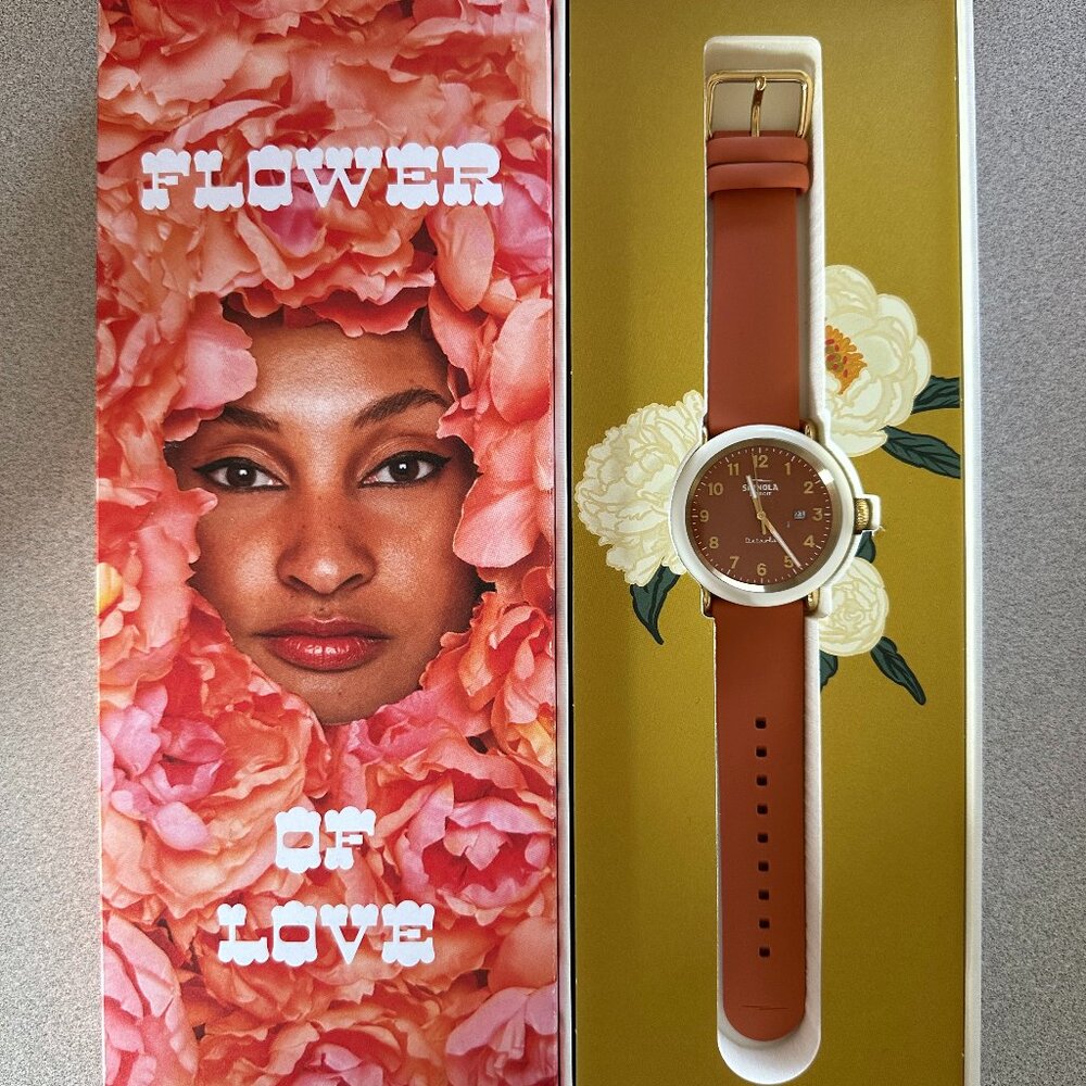 Shinola Detrola watch "The Peony" NWOT